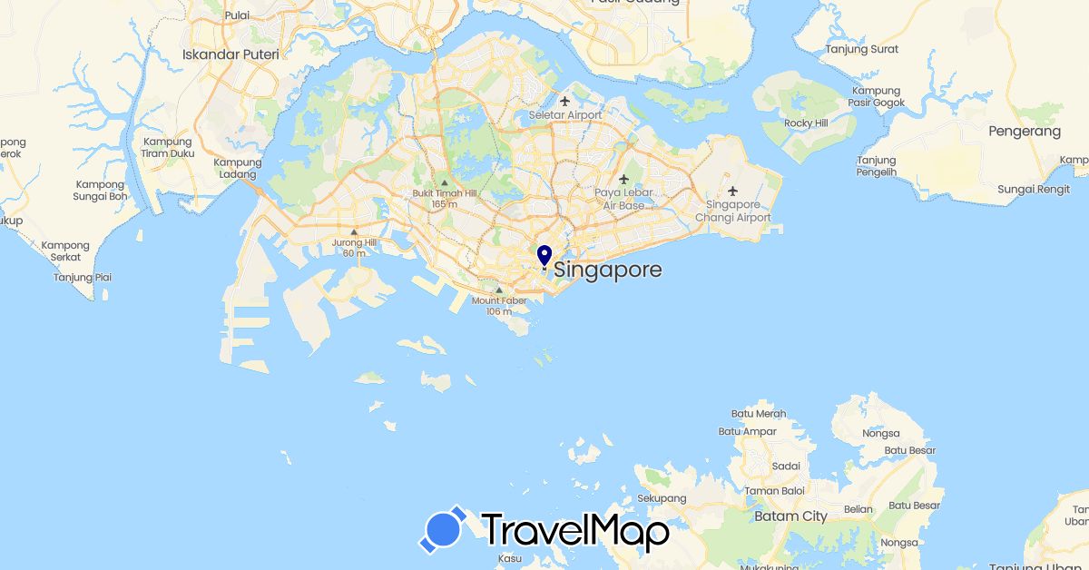 TravelMap itinerary: driving in Singapore (Asia)