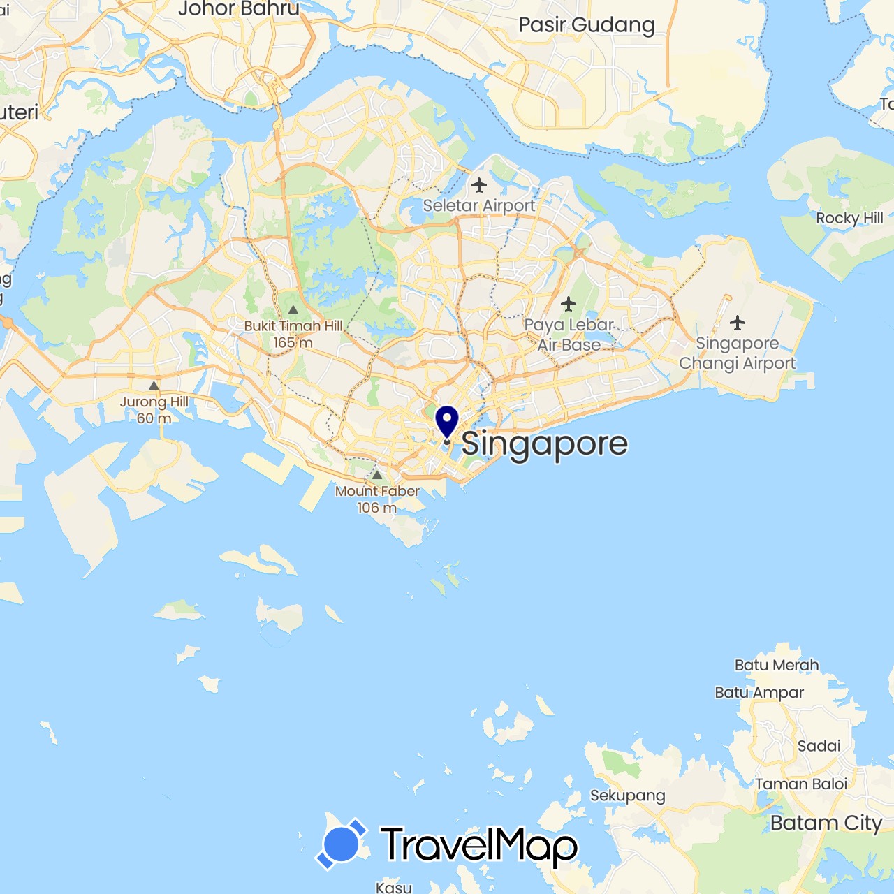 TravelMap itinerary: driving in Singapore (Asia)