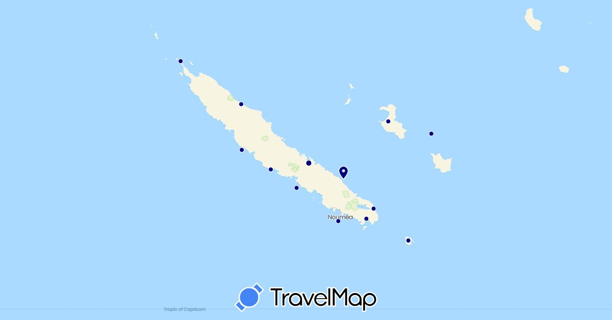 TravelMap itinerary: driving in France (Europe)
