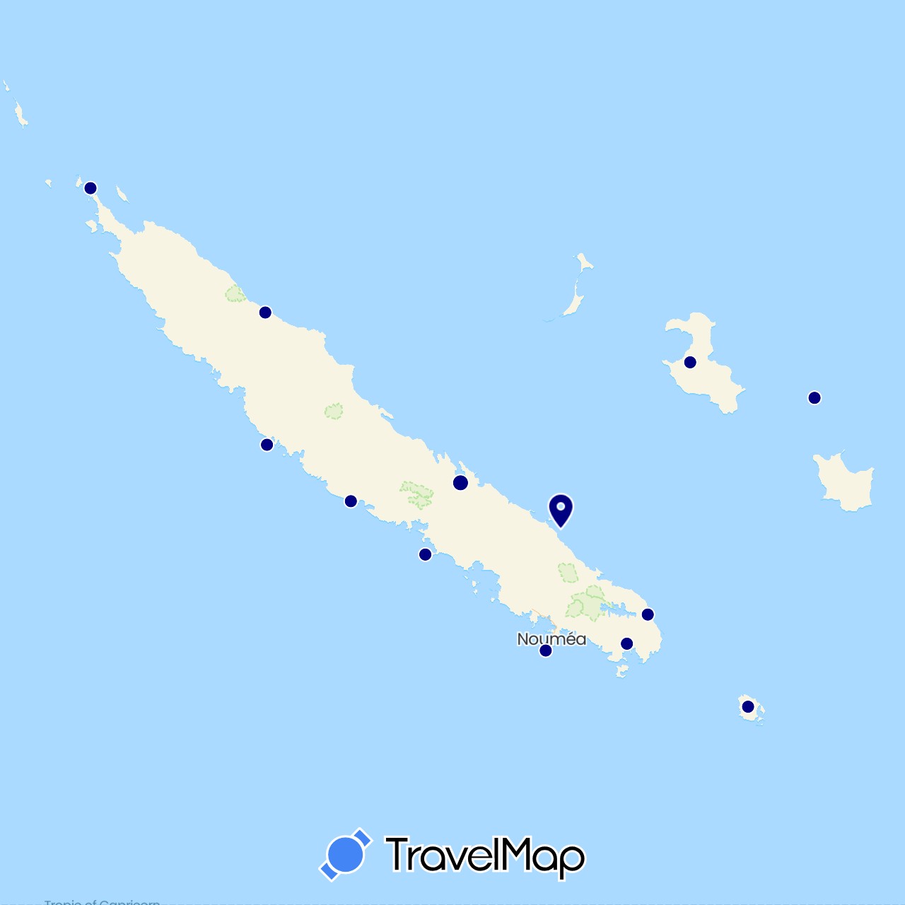 TravelMap itinerary: driving in France (Europe)
